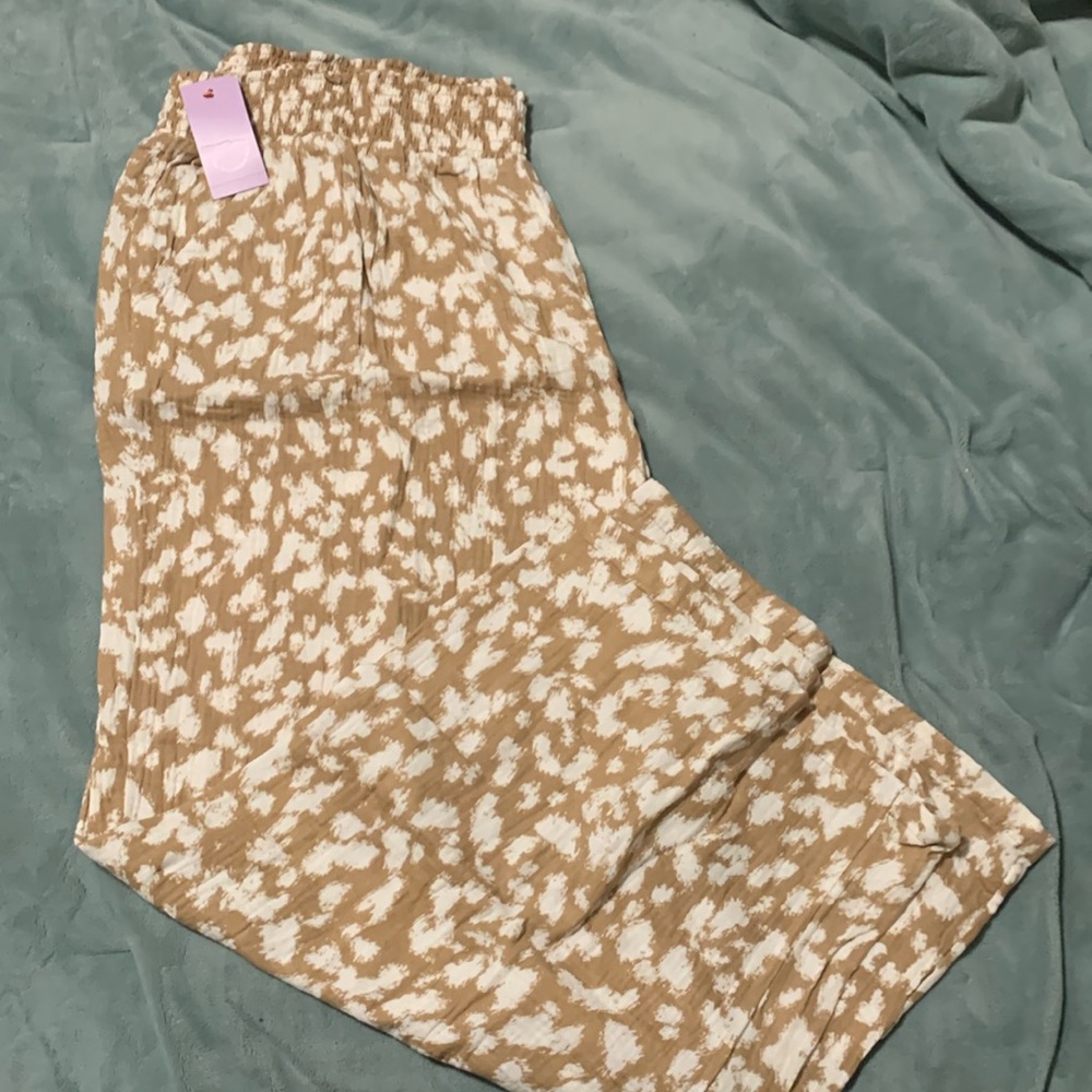 Wide leg linen pants